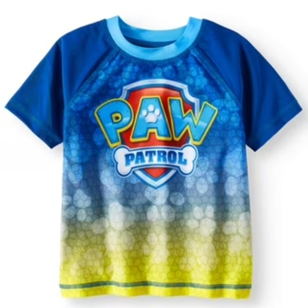 Paw Patrol Rashguard UPF 50+ Short Sleeve Shirt Toddler Boys Size 2T NWT